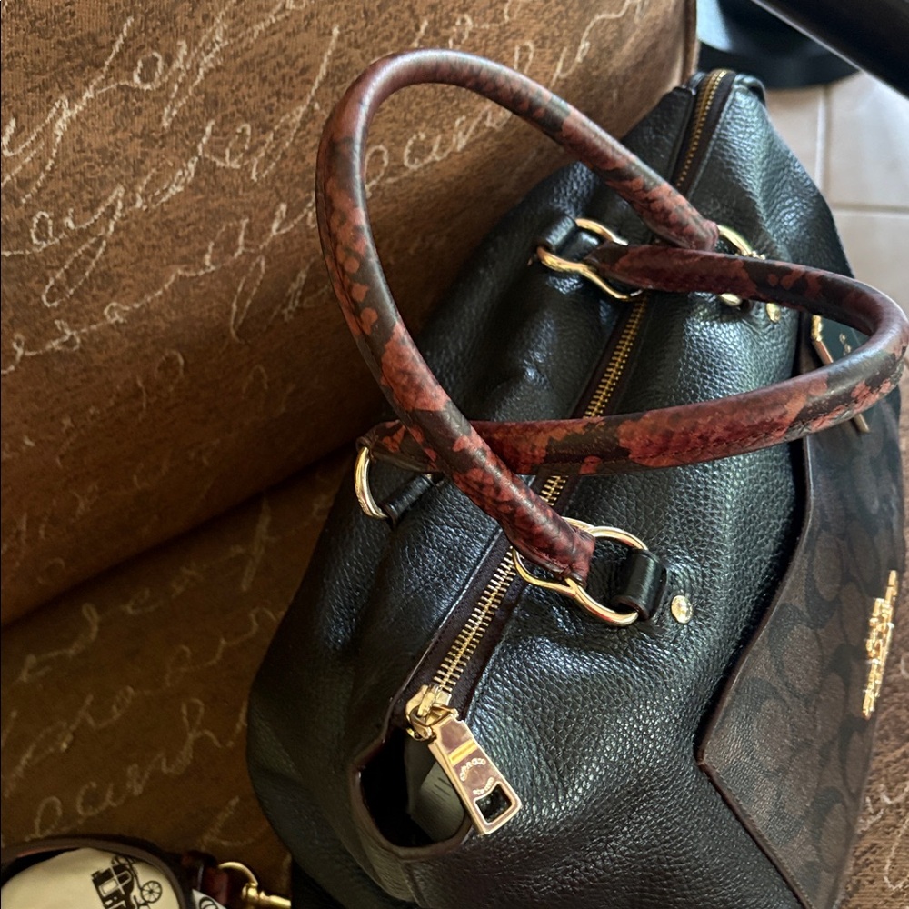 Black Brown Python Coach Bag - image 8